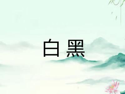 白黑 白黑