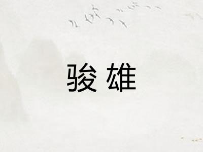 骏雄 骏雄