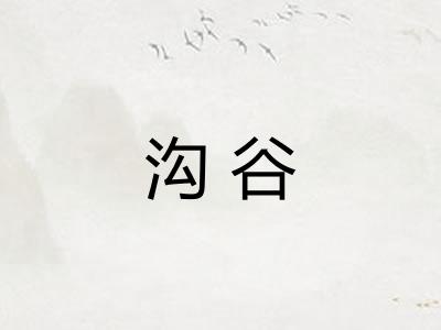 沟谷 沟谷