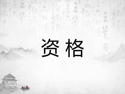 资格 资格