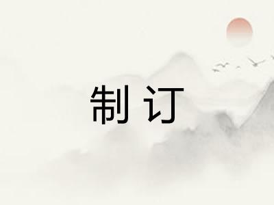 制订 制订