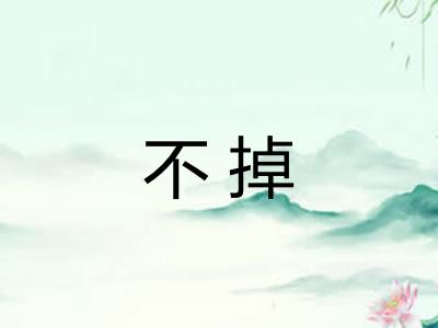 不掉 不掉