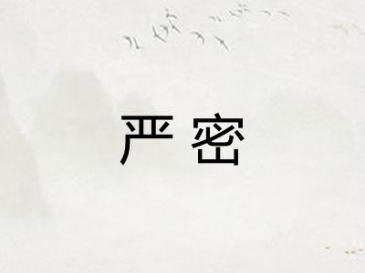 严密 严密