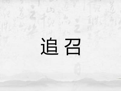 追召 追召