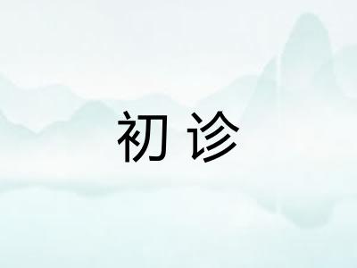 初诊 初诊