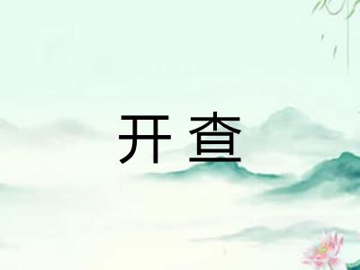 开查