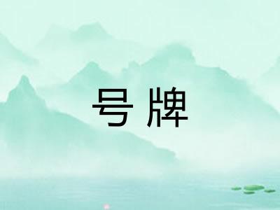 号牌