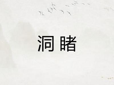 洞睹 洞睹