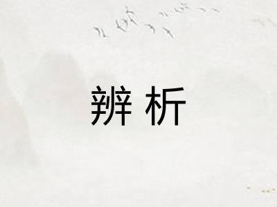 辨析 辨析