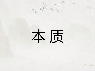 本质 本质