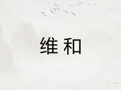 维和 维和