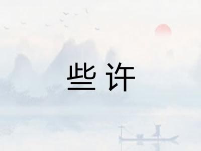 些许 些许