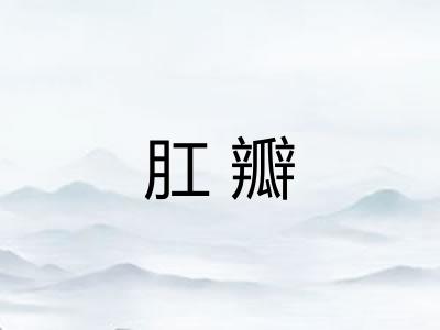 肛瓣 肛瓣