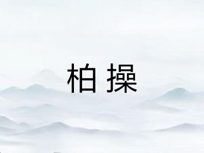 柏操 柏操