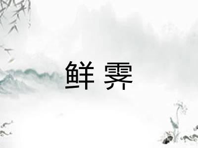 鲜霁 鲜霁
