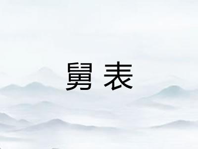 舅表 舅表