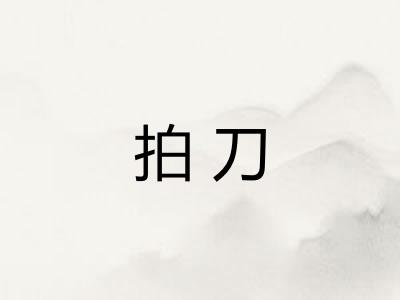 拍刀 拍刀