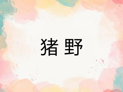 猪野 猪野