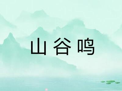 山谷鸣 山谷鸣