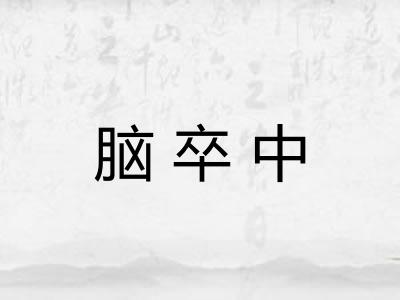 脑卒中 脑卒中