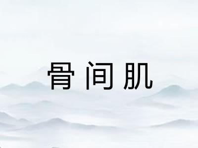 骨间肌 骨间肌