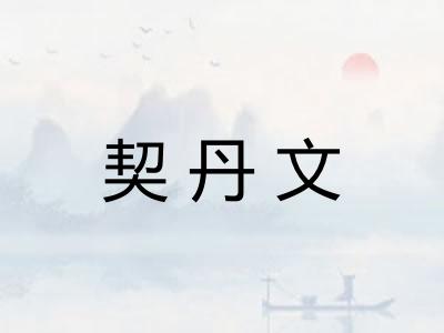 契丹文 契丹文