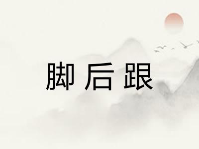 脚后跟 脚后跟