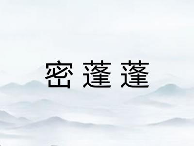 密蓬蓬 密蓬蓬