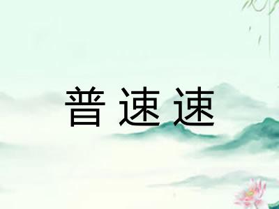 普速速 普速速