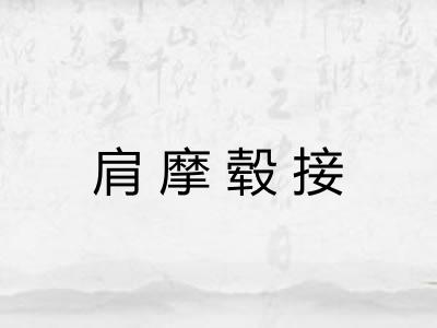 肩摩毂接