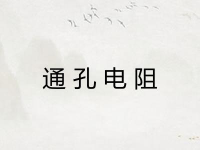 通孔电阻 通孔电阻