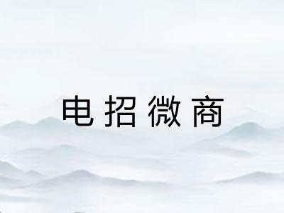 电招微商