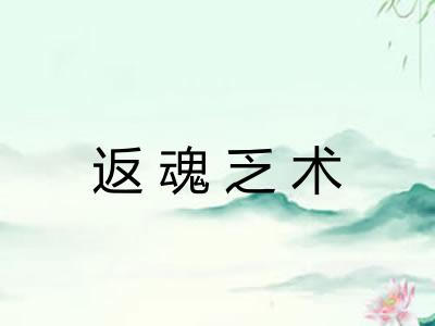 返魂乏术 返魂乏术