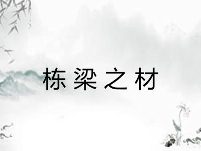 栋梁之材