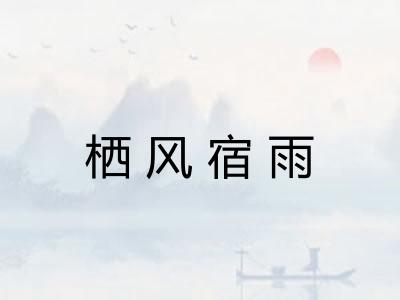栖风宿雨 栖风宿雨