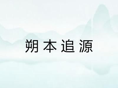朔本追源