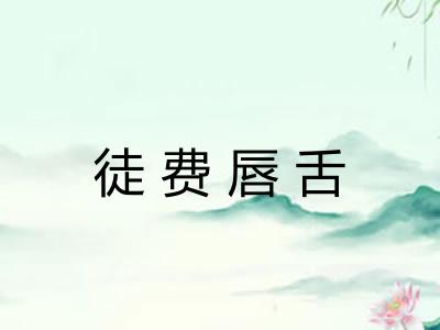 徒费唇舌 徒费唇舌