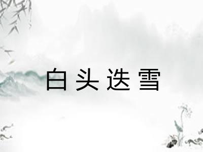白头迭雪 白头迭雪