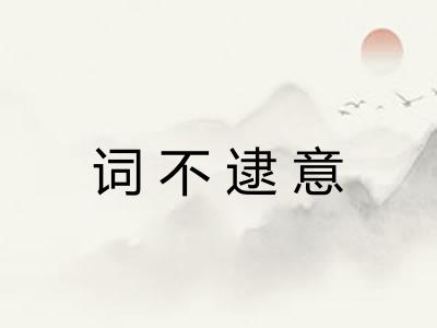 词不逮意