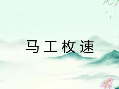 马工枚速 马工枚速