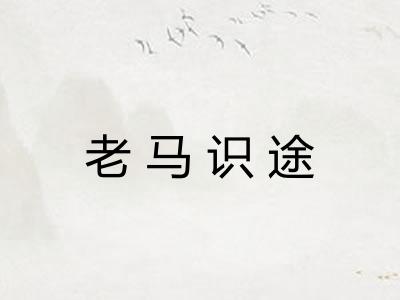 老马识途 老马识途