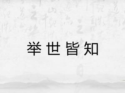 举世皆知