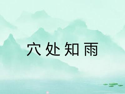 穴处知雨 穴处知雨