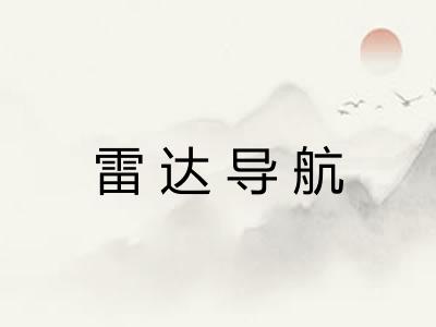 雷达导航 雷达导航