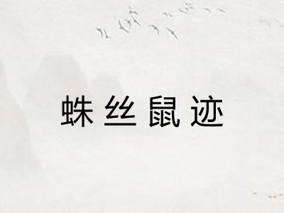 蛛丝鼠迹