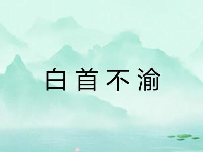 白首不渝