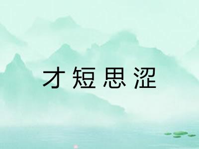 才短思涩