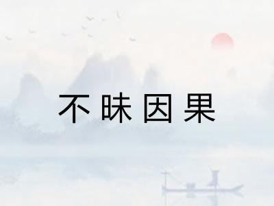 不昧因果