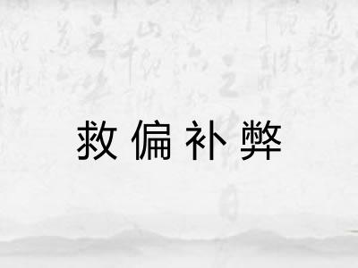 救偏补弊 救偏补弊