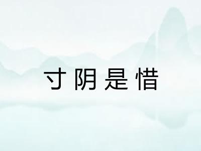 寸阴是惜